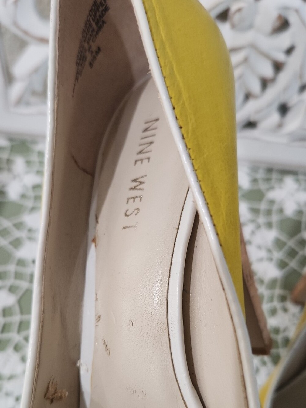 Nine West Bright Yellow Peep-Toe Heels - Picture 2 of 15